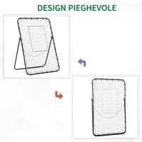 Rete da Calcio Rebounder Pieghevole con Bersaglio, Altezza e Angolazione Regolabili, Metallo e PE, 123x73x178.5cm, Nero