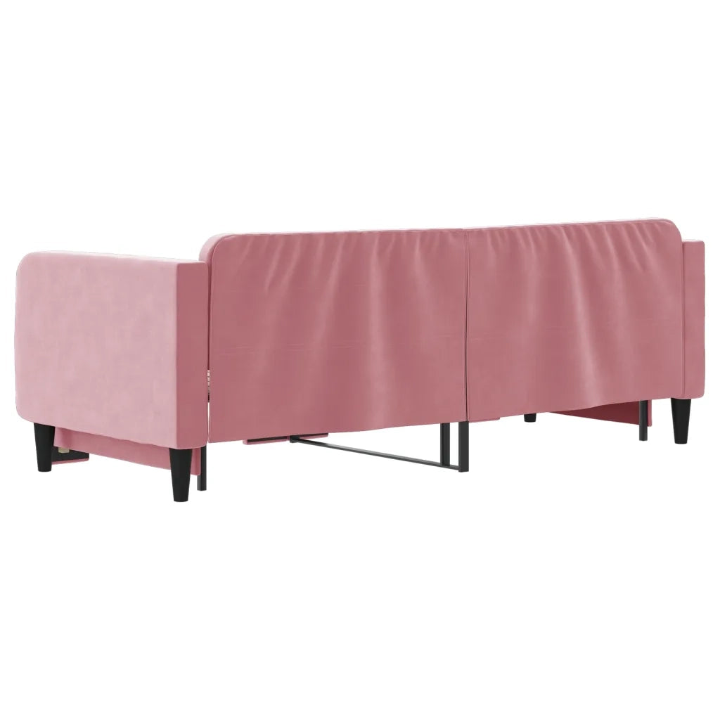 Divano Letto con Letto Estraibile Rosa 90x200 cm in Velluto 3197066