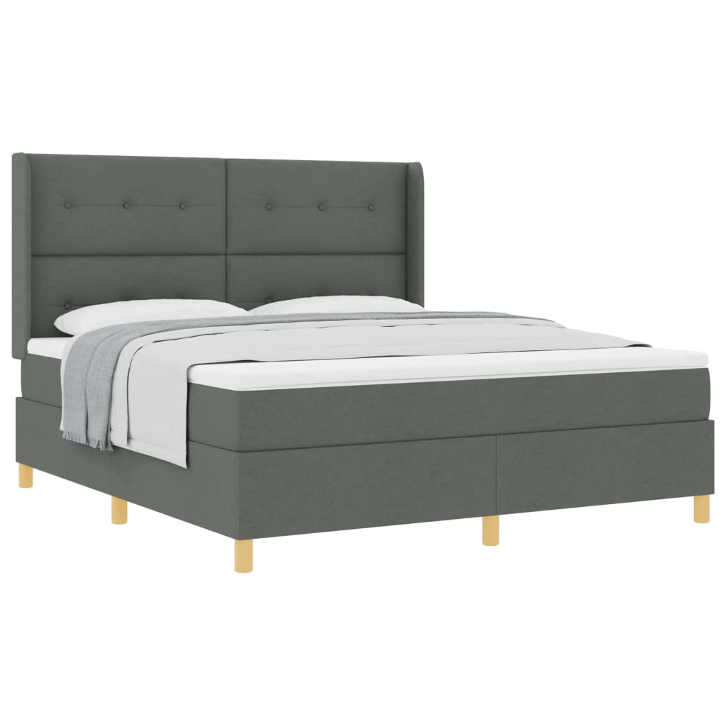 Letto a molle con materasso Grigio scuro 180 x 200 cm Tessuto 3341848