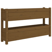Fioriera | Cassetta per fiori | Vaso Marrone Ambra 112x25x66 cm in Legno Massello di Pino