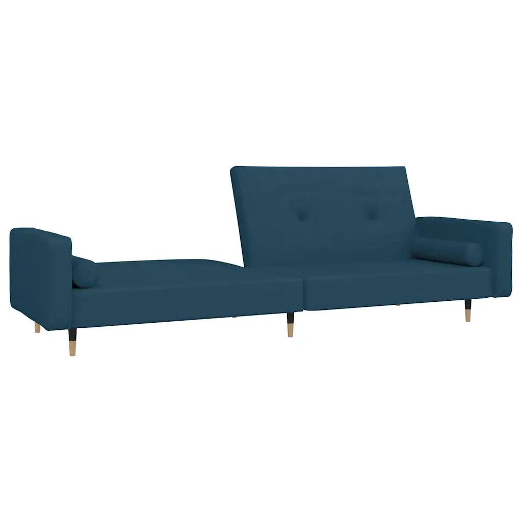 Divano letto | Sof¨¤ letto | Letto singolo a 2 Posti con 2 Cuscini Blu in Velluto