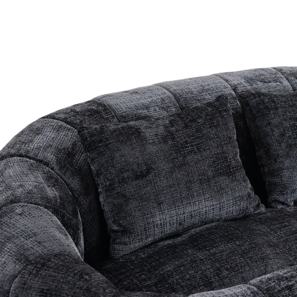 Divano Pouf Sacco Lounge ¨C MINIMAL ¨C Nero Chenille, Adulti e Bambini