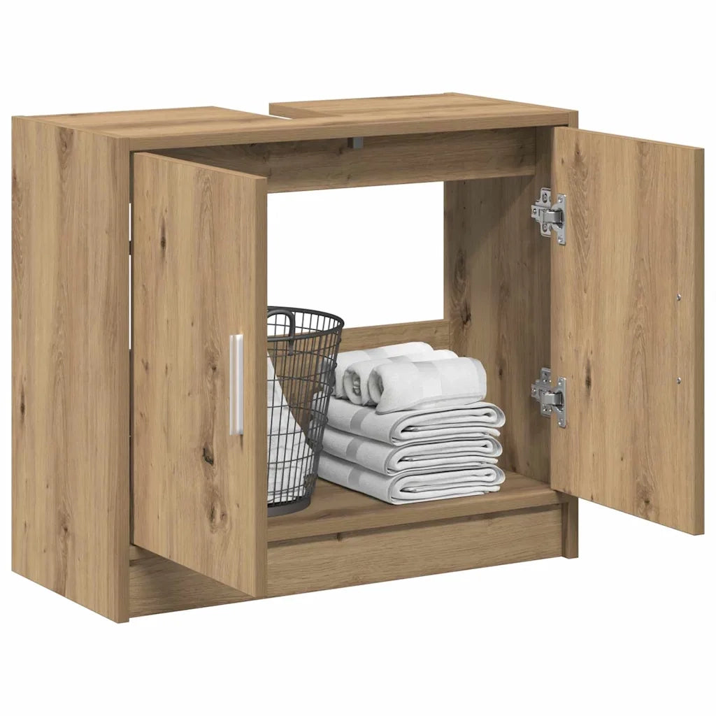 Mobile da Bagno | Armadio da bagno con porta Rovere artigianale 63 x 29 x 55 cm