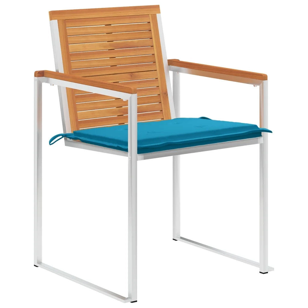 Sedie da Giardino con Cuscini 6 pz in Legno Massello di Acacia 3078501