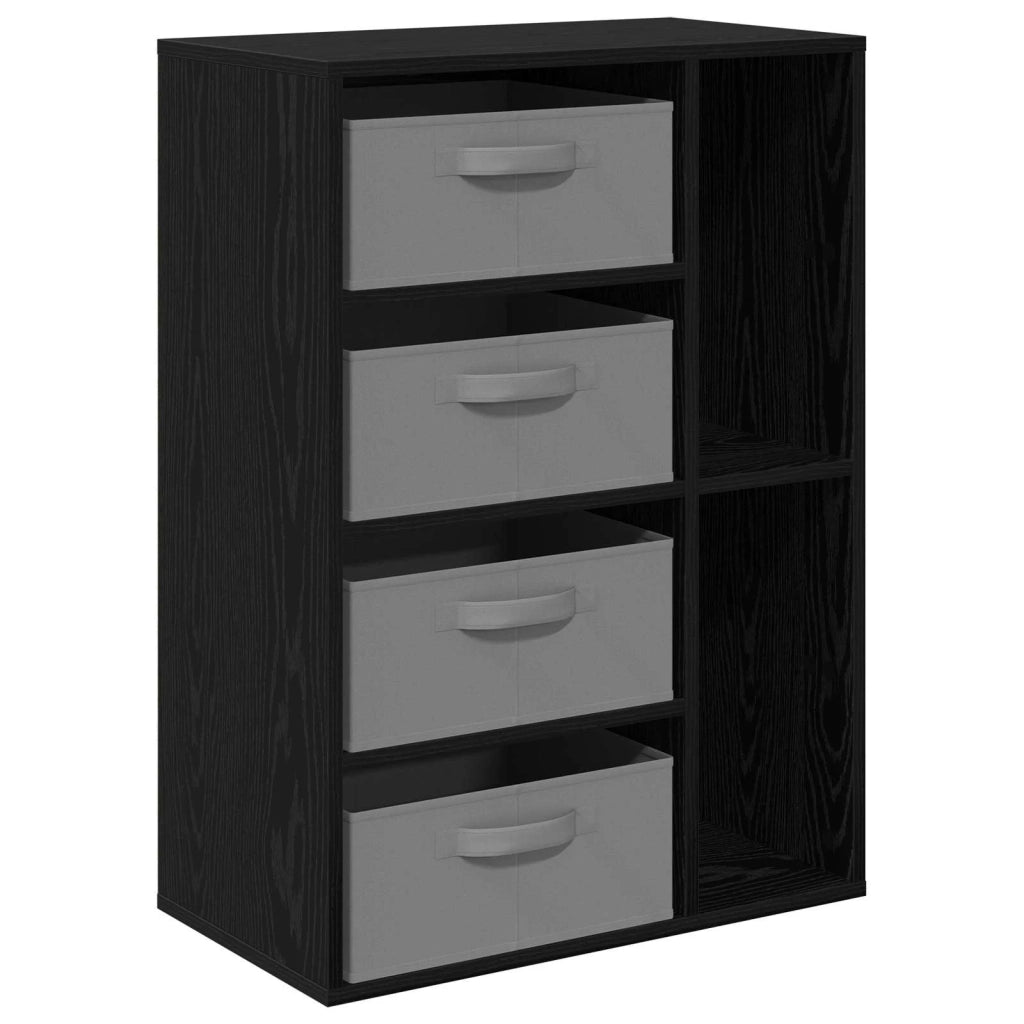 Credenza con cassetto Rovere Nero 60 x 33,5 x 84 cm