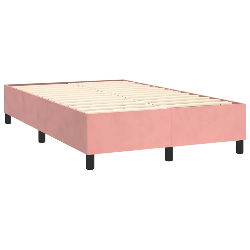 Letto a Molle con Materasso e LED Rosa 120x200 cm in Velluto 3136178