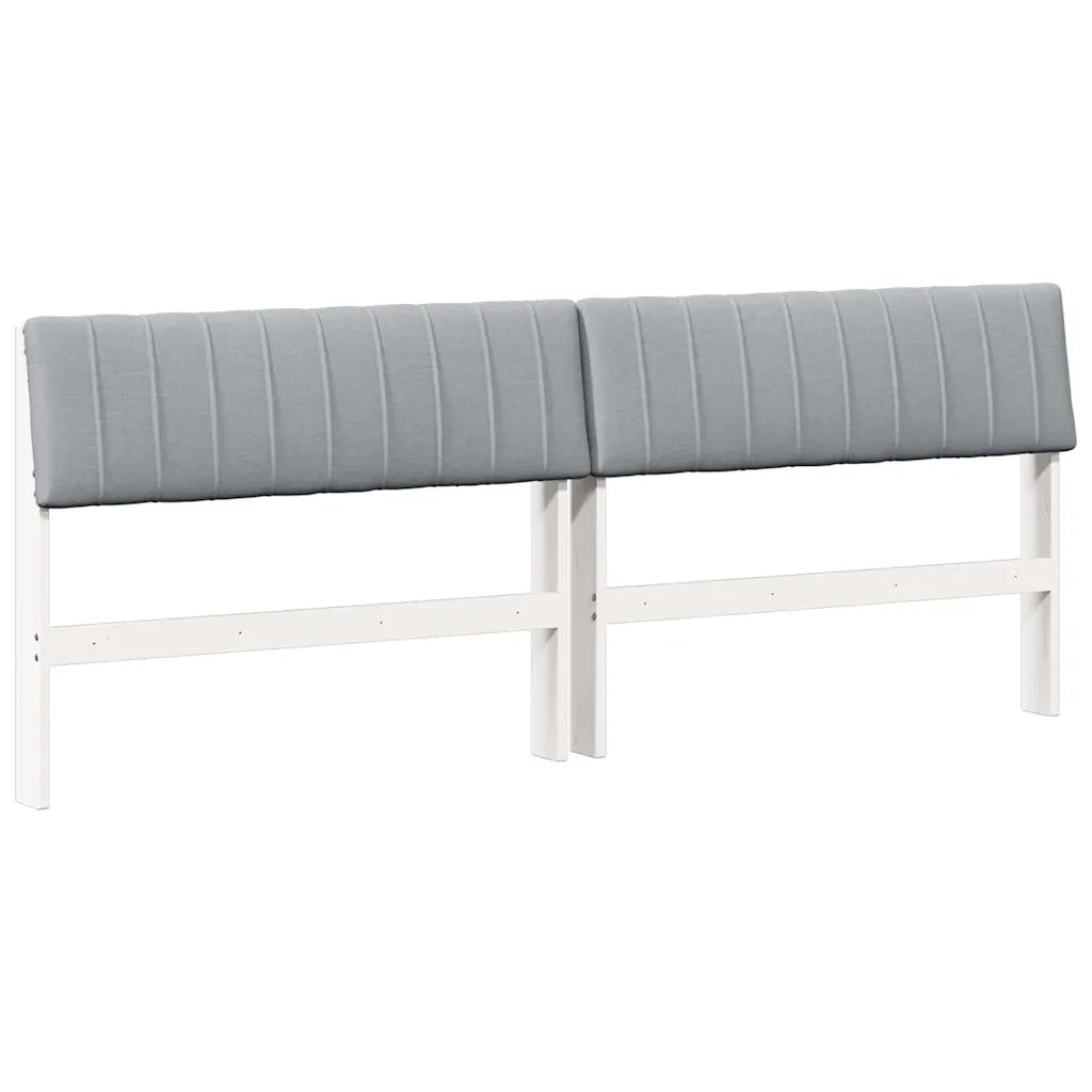 Testiera imbottita-Testiera con Cuscini-Testata Grigio chiaro 200 cm Pino massello 691814
