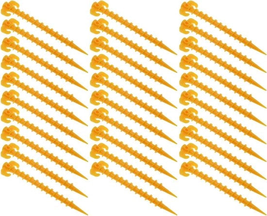 Stecchi per tende 30 pezzi - Forti chiodi in plastica per tende e tappeti da spiaggia