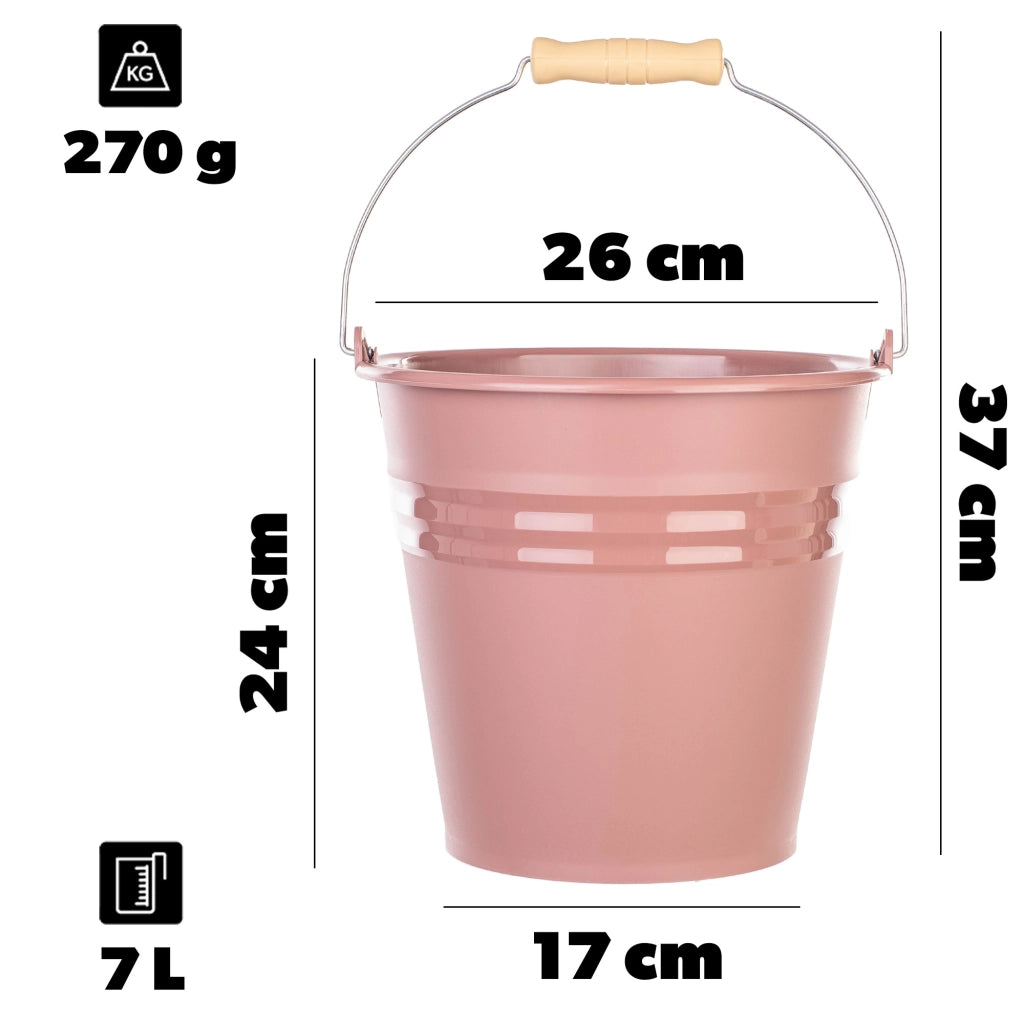 KADAX Wiadro z metalową rączką MEGI 7l 49645 różow