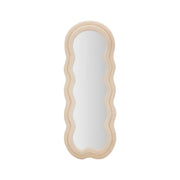 Specchio Marylin, Specchiera, Articolo d'arredo a muro, Decorazione con specchio, 60x4 h160 cm, Crema