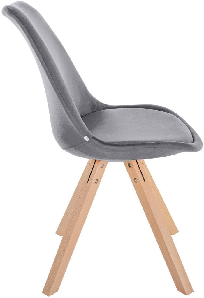 Sedia Sofia Velvet grigio,natura (quadrato)