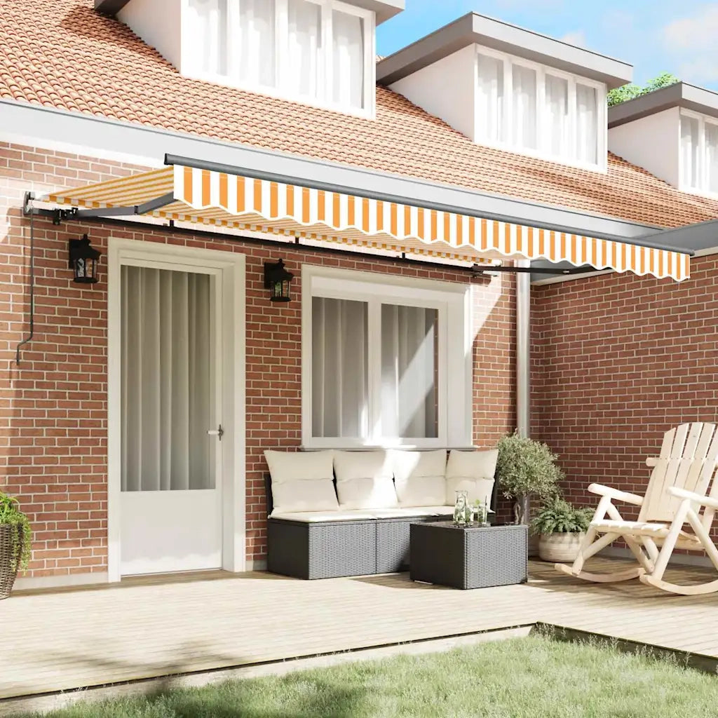 vidaXL Tenda Retrattile Giallo e Bianco 400 x 200 cm