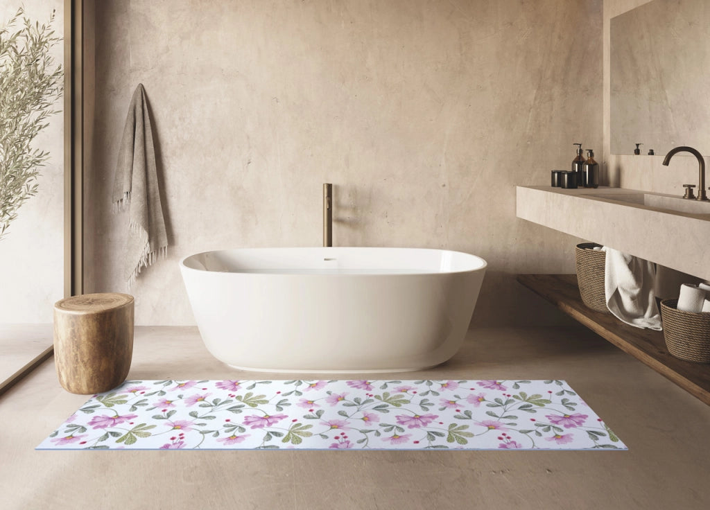 Tappeto Bagno Antiscivolo Passatoia Microfibra Assorbente Spongy Malva - 50x180 - Malva