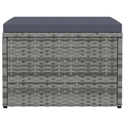 Poggiapiedi da Giardino con Cuscini Grigio in Polyrattan 310488