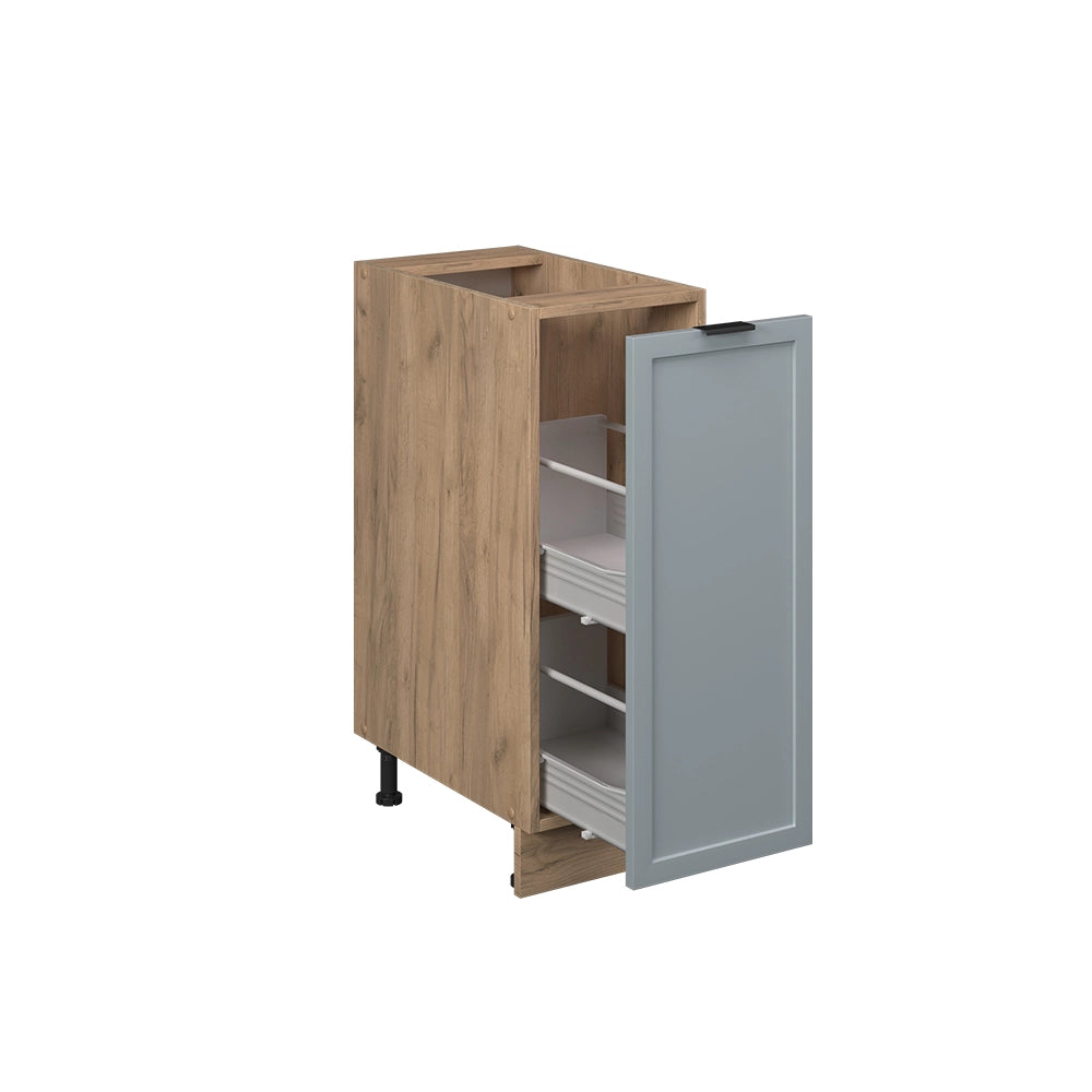 Vicco Armadio cucina dispensa alto Blu-grigio chiaro 30 cm , PL Rovere