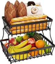 Supporto per Frutta e Verdura a 2 Livelli per Contenitore di Snack per Cucina