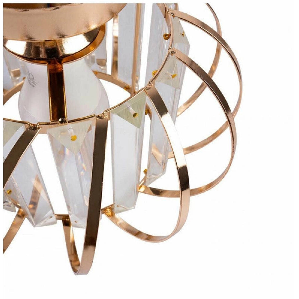 Trade Shop - Lampadario Da Soffitto E27 Design Moderno In Metallo Cromato Oro Argento - Oro