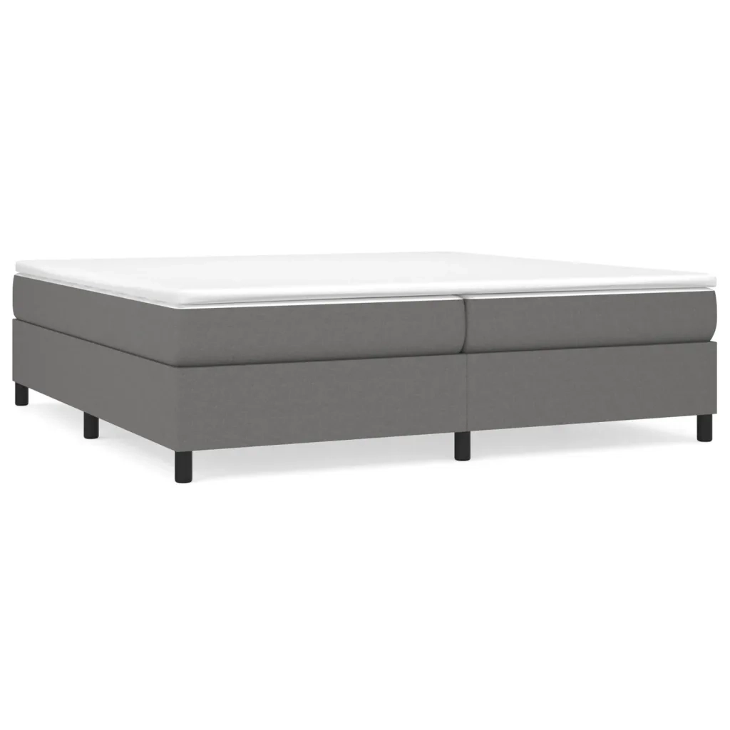 Struttura Letto a Rete a Molle-Giroletto Grigio Scuro 200x200 cm Tessuto 420014