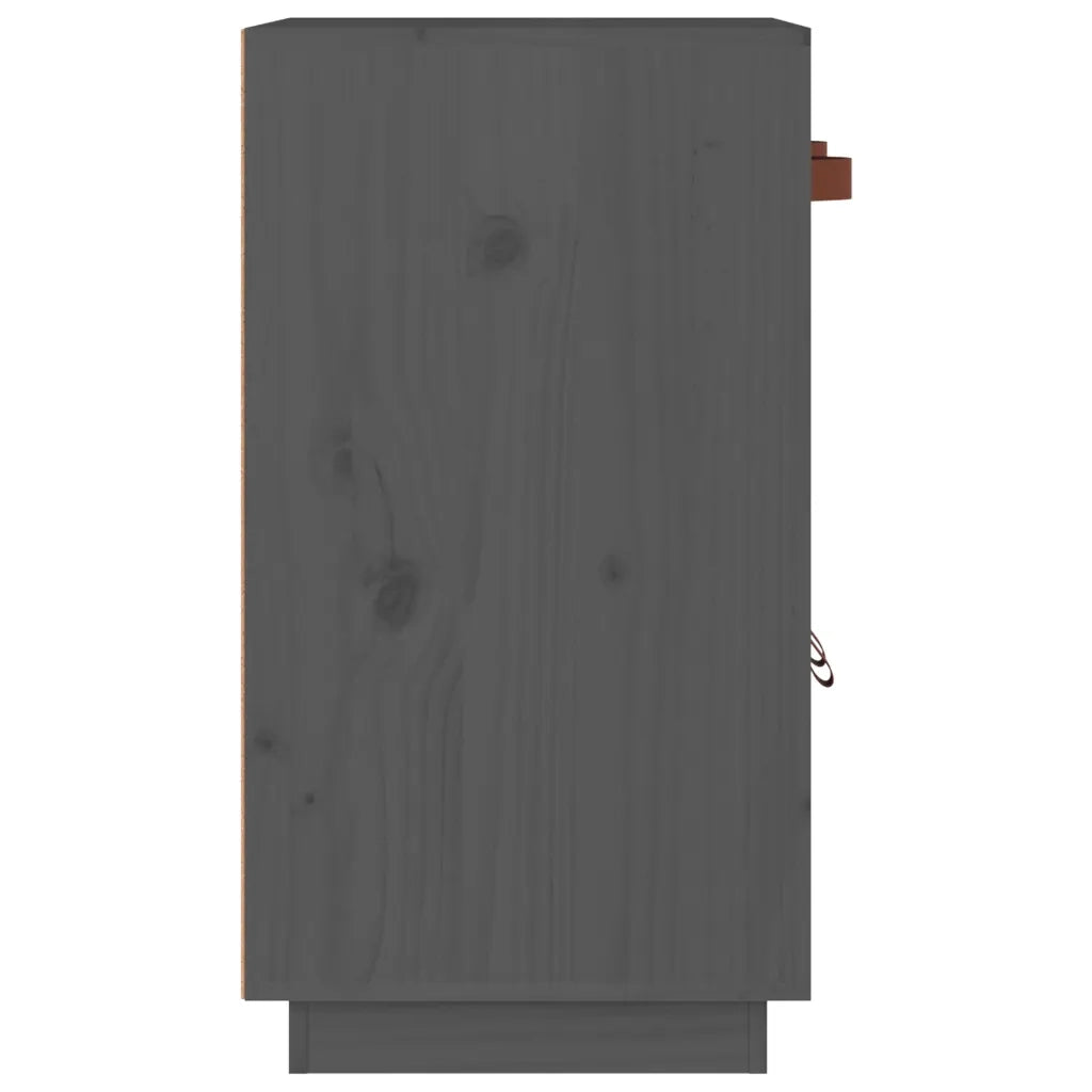Credenza Grigia 65,5x40x75 cm in Legno Massello di Pino 820129