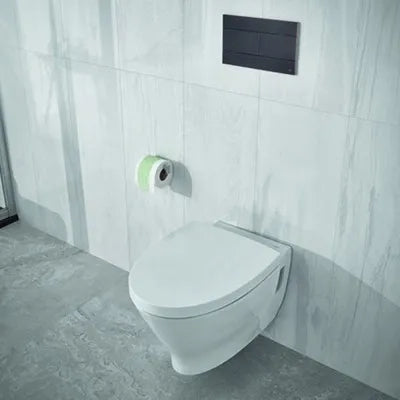 Placca cassetta wc Oli74 Plus slim in ABS nero Matt con doppio scarico