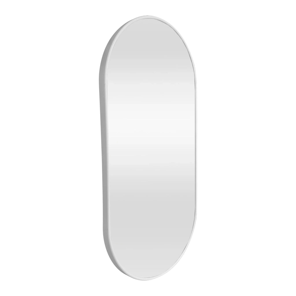 Specchio da parete ovale 40 x 80 cm bianco opaco 03_0007954