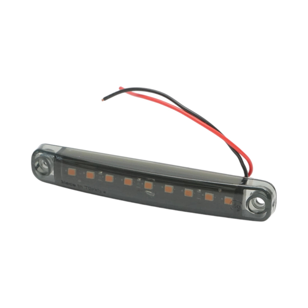 Luce di posizione laterale a LED sottile 12-24V giallo fumé 100x15x10mm FR0176