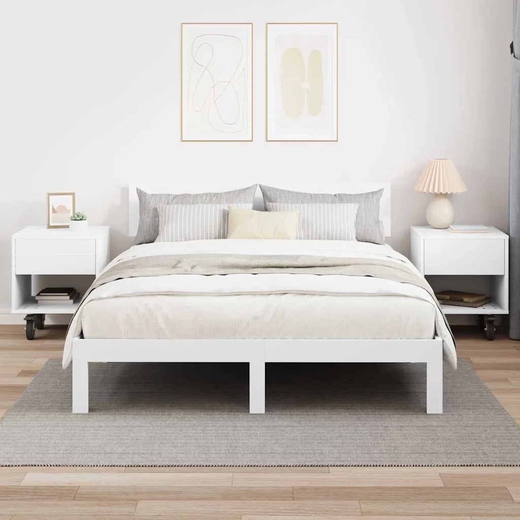 Comodino 2 pcs Bianco 40,5 x 40 x 48 cm Legno multistrato