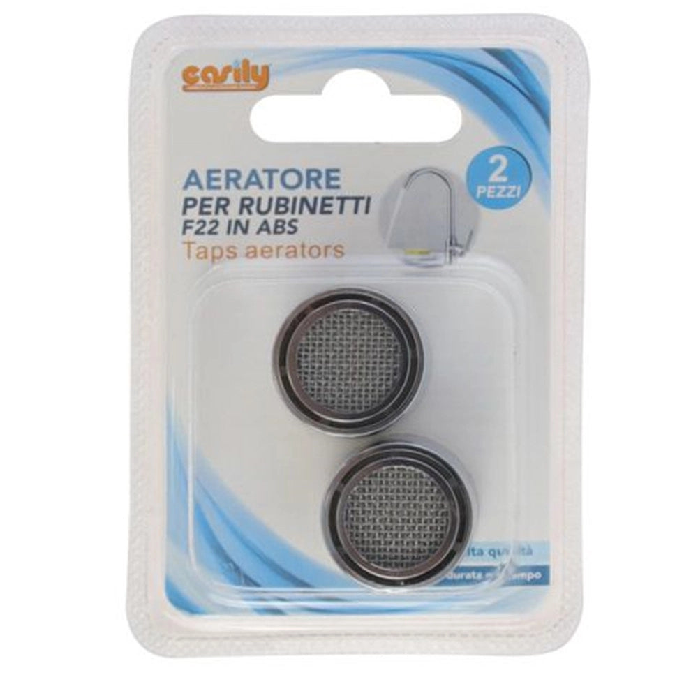 Trade Shop - Set 2 Pz Aeratore Per Rubinetti F22 In Abs Filtro Femmina Rompigetto Bagno Cucina 52228 -