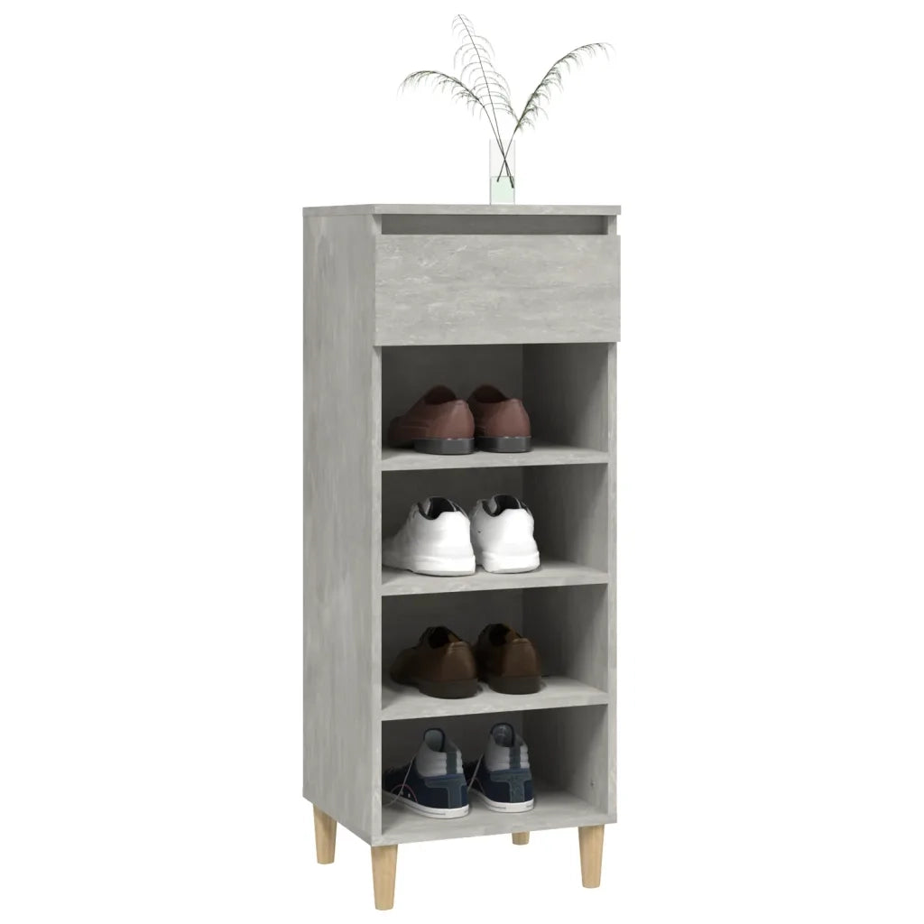 Scarpiera-Scaffale per scarpe Grigio Cemento 40x36x105 cm in Legno Multistrato 167870