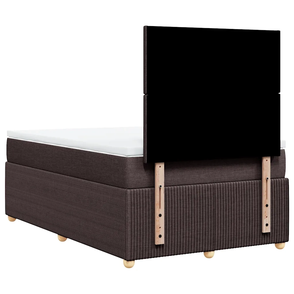 Giroletto a Molle con Materasso Marrone Scuro 120x200cm Tessuto 3292019