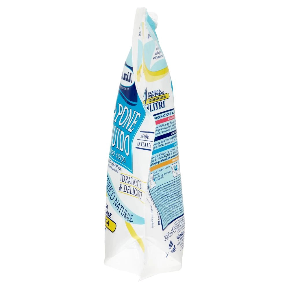 MILMIL SAPONE LIQUIDO ANTIBATTERICO NATURALE RICARICA MAXIRISPARMIO 2 LT