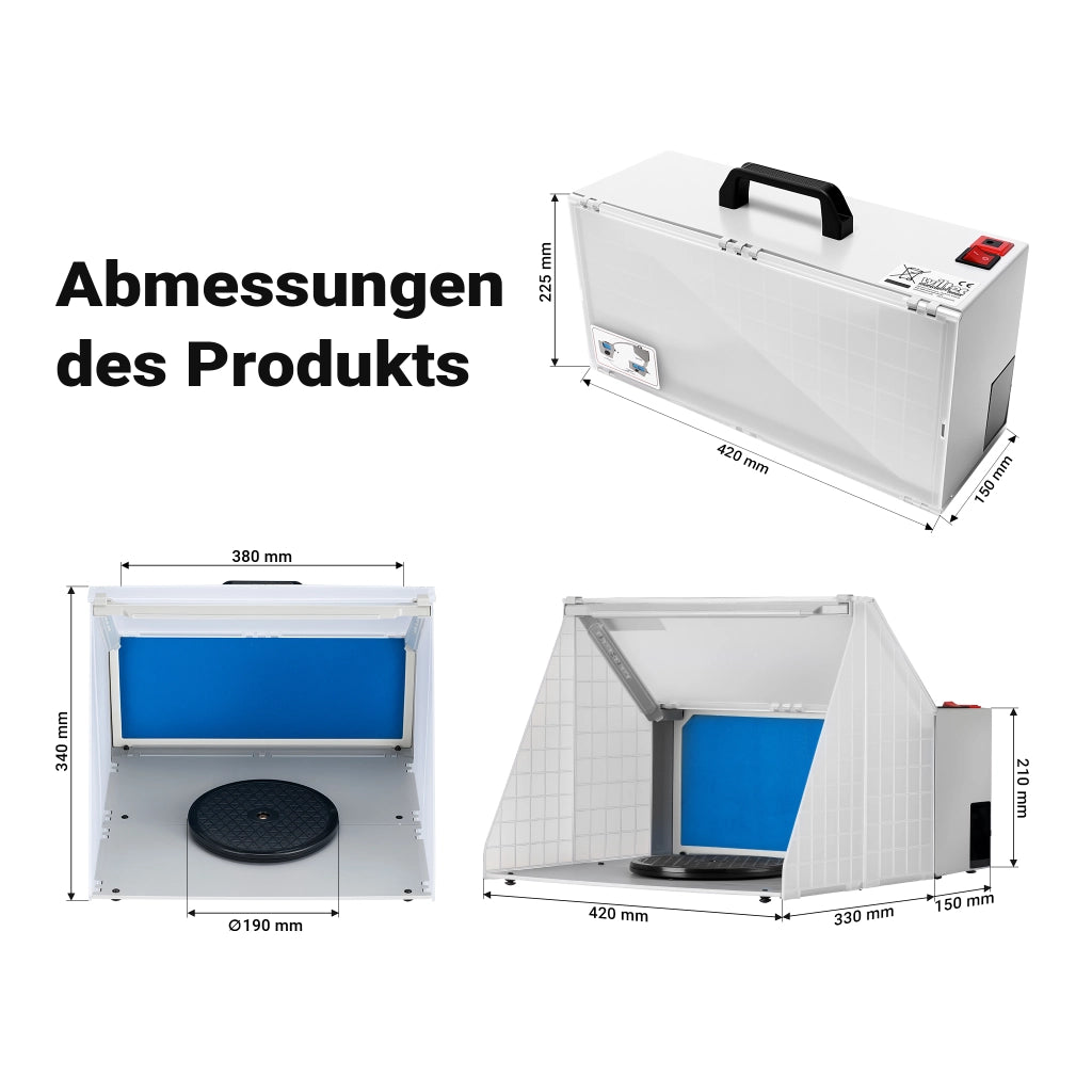 Cabina di aspirazione per verniciatura ad aerografo 4 m³/min con luce Aspiratore vernice