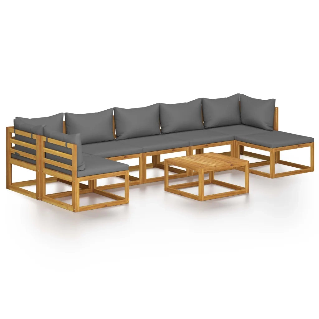 Set Divani da Giardino 8 pz con Cuscini in Massello di Acacia cod mxl 41001
