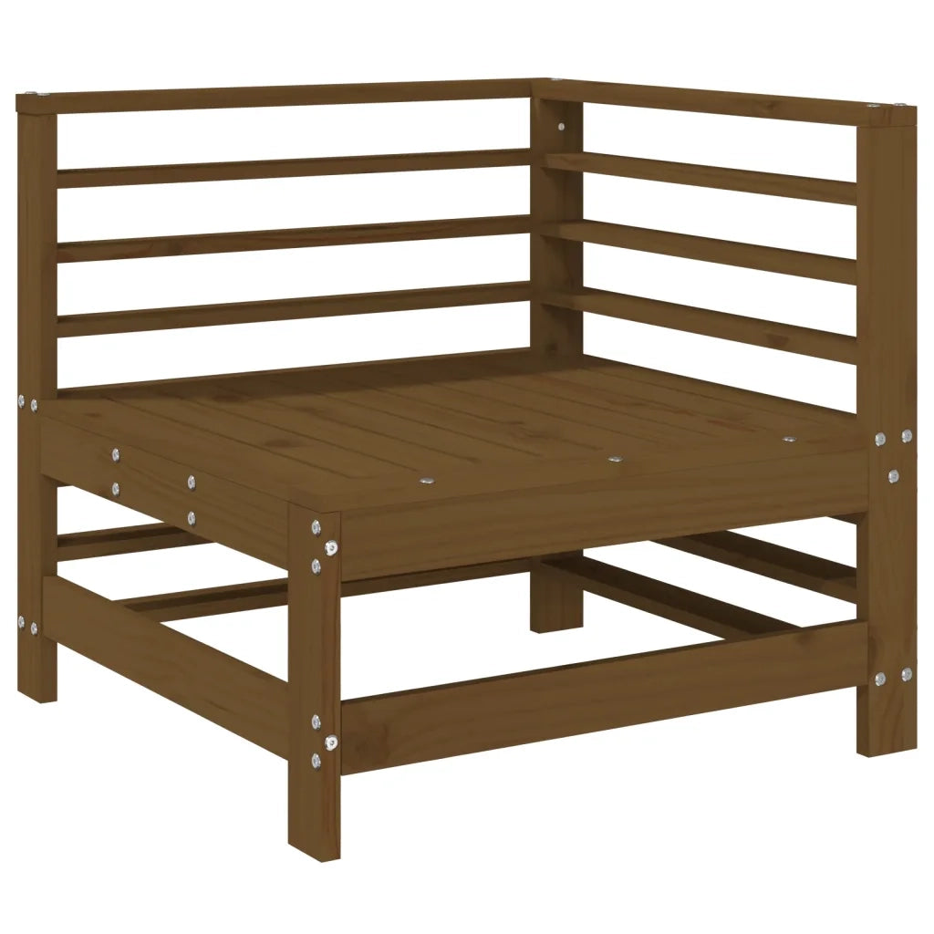 Divano Angolare da Giardino Marrone Ambra Legno Massello Pino 825607