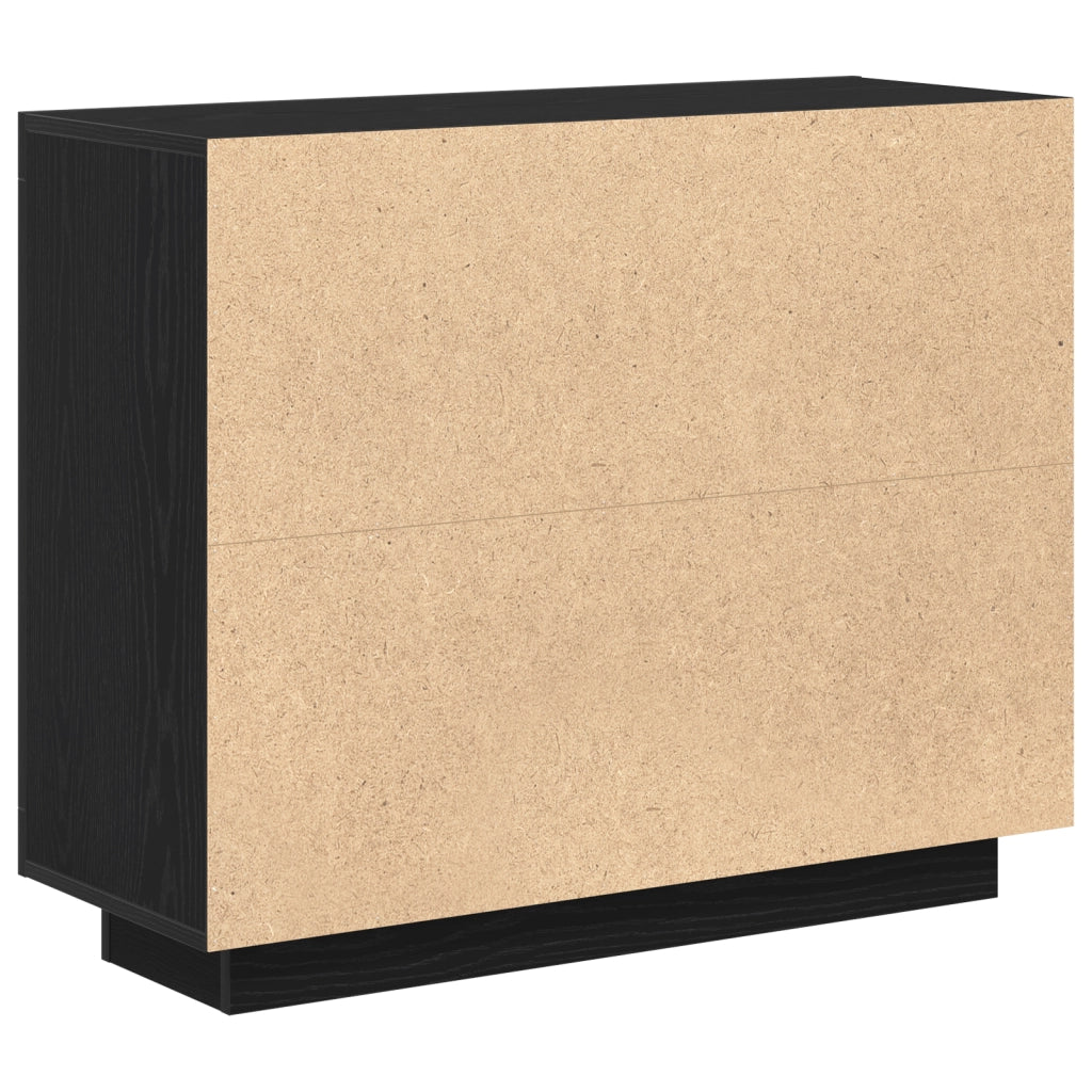 Mobile TV  Nero Rovere 92x35x75 cm in Legno Ingegnerizzato