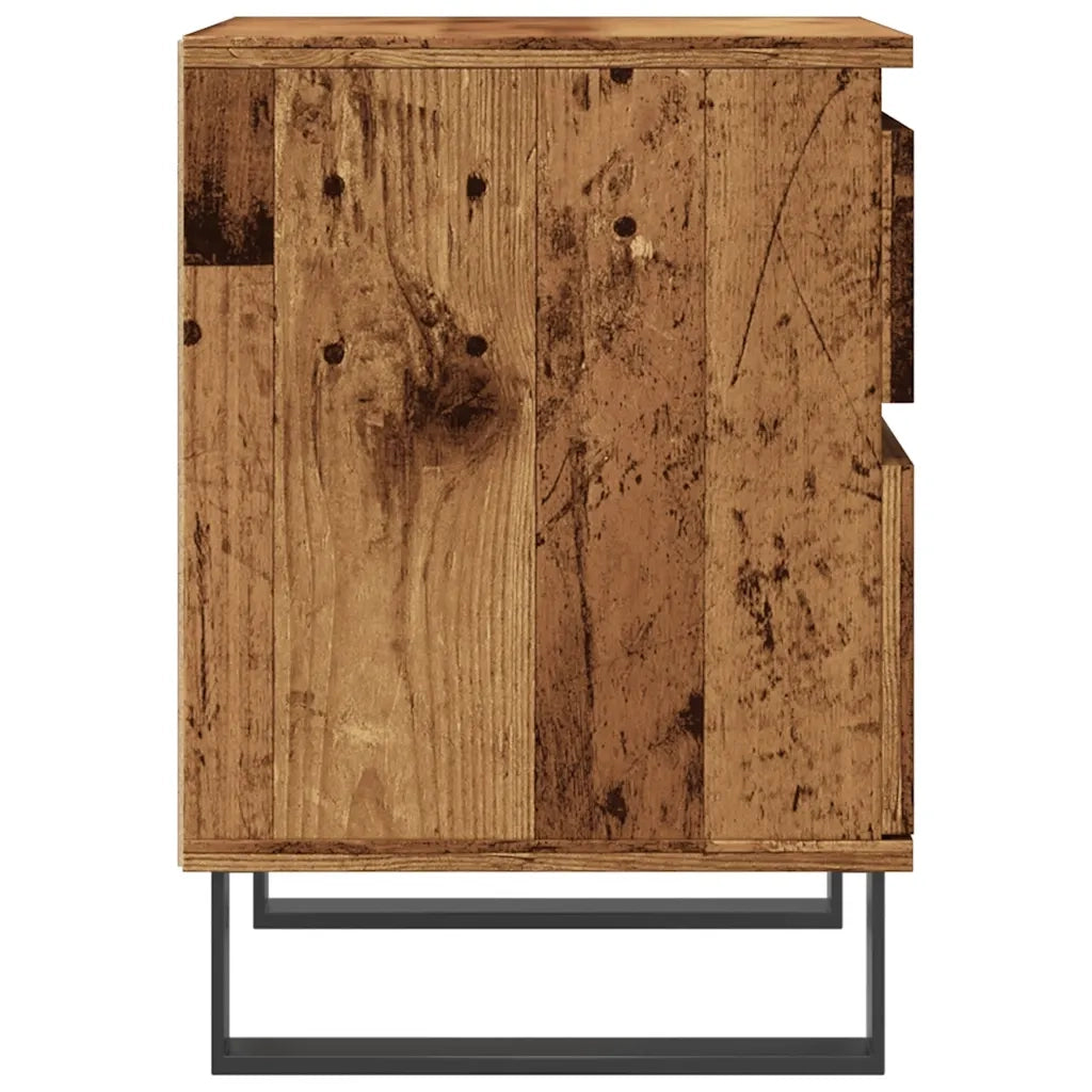 Comodini 2pz-Set di 2 Tavolino da notte Legno Antico 40x35x50 cm in Legno Multistrato 983704