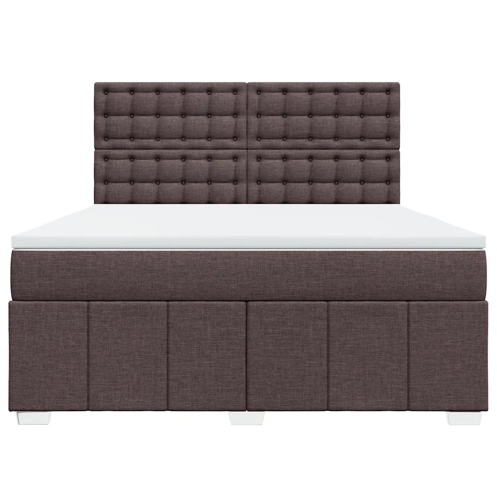 Giroletto a Molle con Materasso Marrone Scuro 180x200cm Tessuto 3291764
