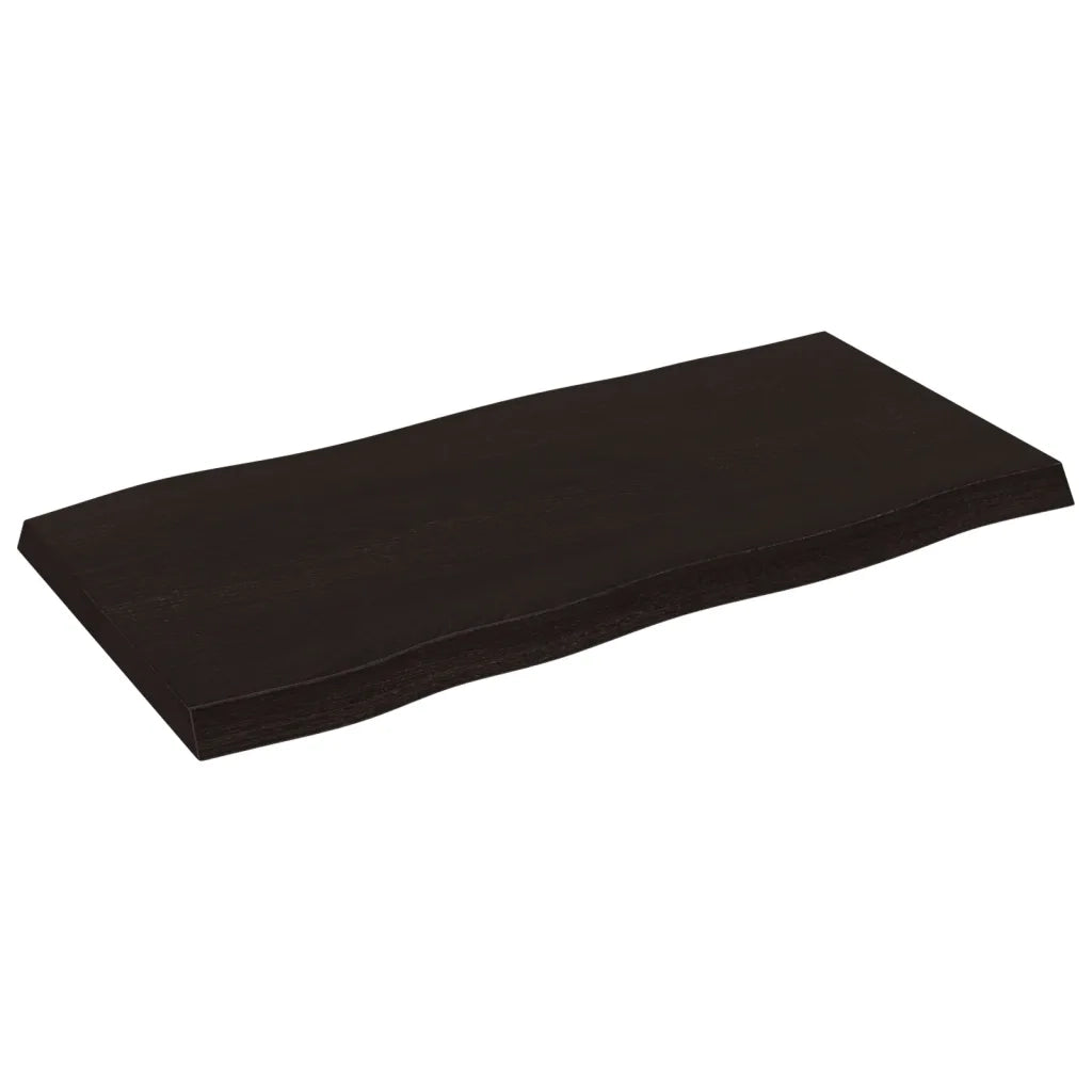 Piano Tavolo Marrone Scuro 80x40x(2-4)cm in Rovere Non Trattato 364005