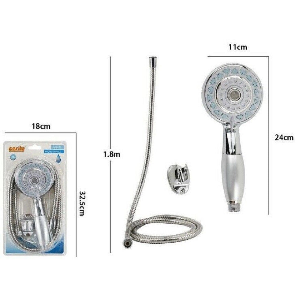 Trade Shop - Kit Doccetta Tonda Doccino Soffione Doccia Con Laccio 1,8mt Staffa 59219 Bagno -