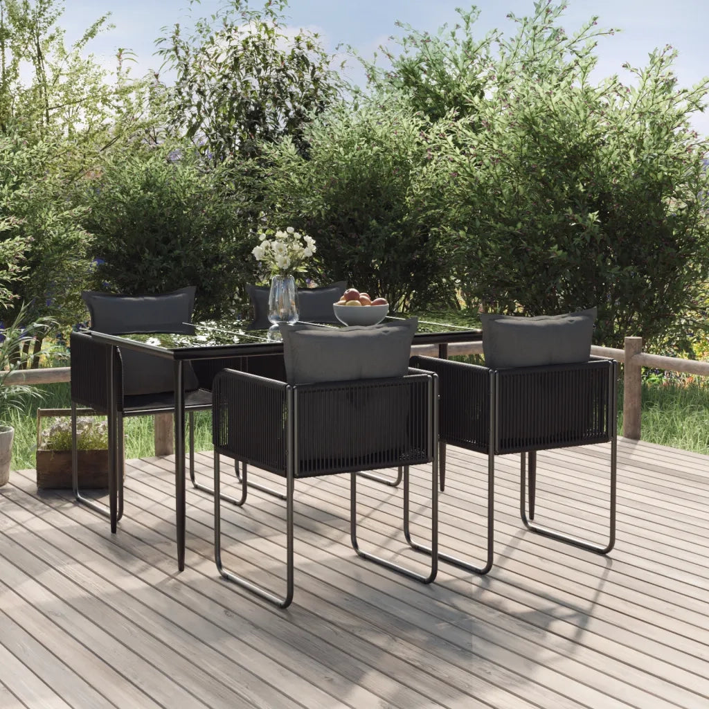 Set da Pranzo da Giardino 5 pz Nero  cod mxl 35903