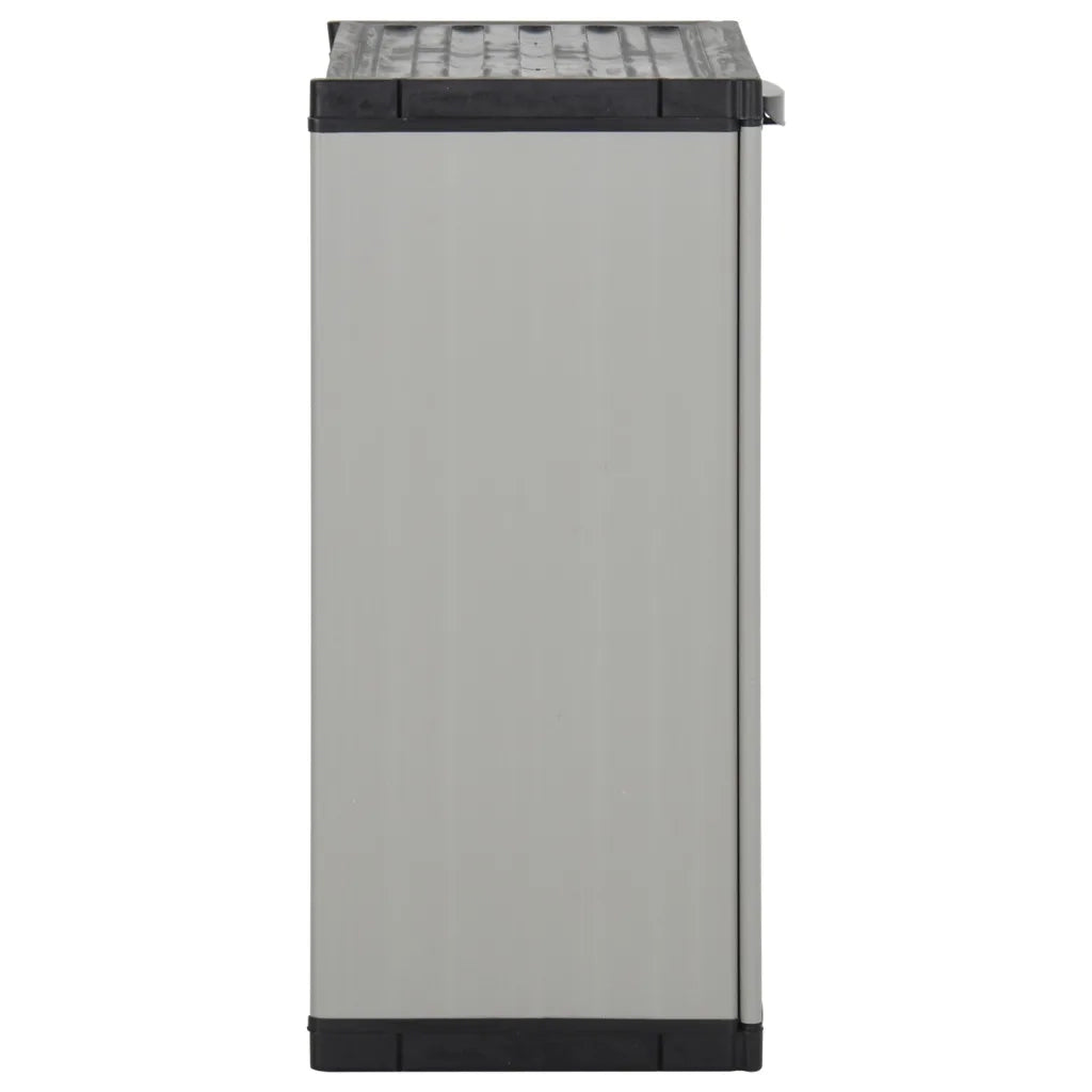 Armadio per Rifiuti da Giardino Grigio e Nero 68x40x85 cm in PP 340987