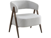 Poltrona "Astra" con struttura in finto legno - Grigio chiaro