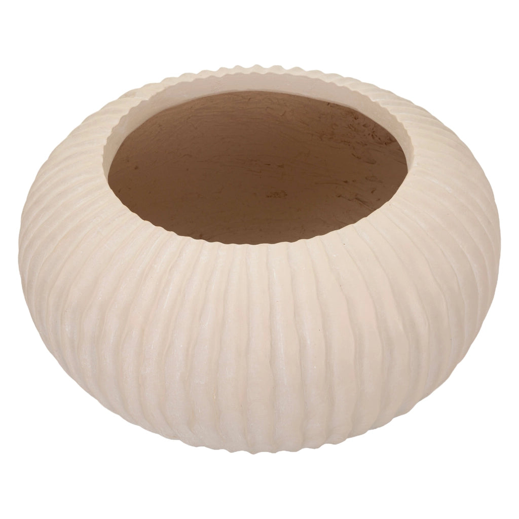 Arvid, Vaso Finitura Scanalata, Bianco Crema