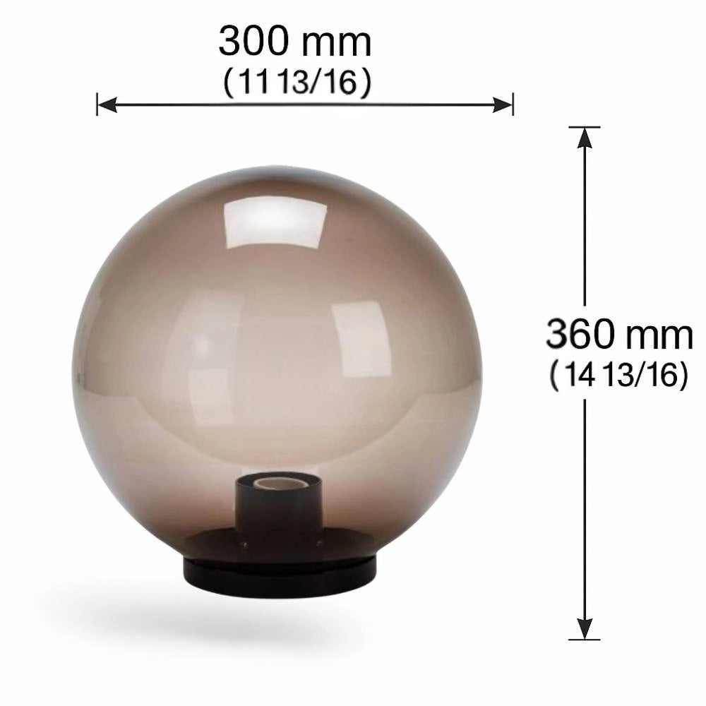 Acrilux globo sfera lampioni fumè con possibilità di montaggio a palo *** diametro 300 millimetri, confezione 1