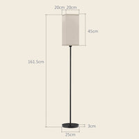 Lampada da Terra 40W con Interruttore a Pedale Ø25x161.5 cm Paralume in Tessuto Effetto Lino Nero e Beige