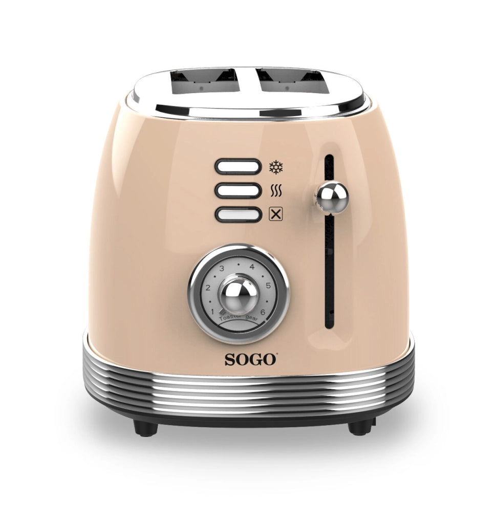 Tostapane 2 fette con 6 livelli di tostatura, funzione scongelamento e riscaldamento 850W con vassoio briciole - Sogo