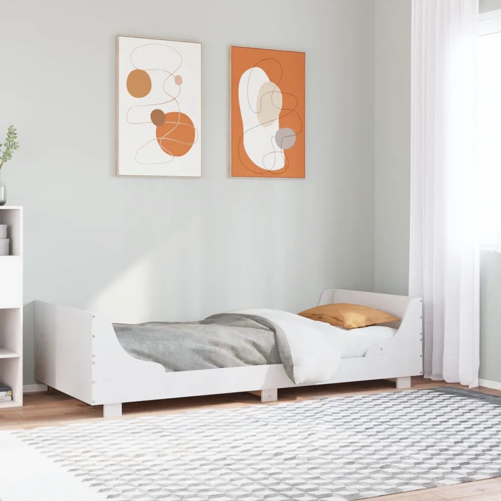 Letto senza Materasso-Struttura Letto Bianco 90x200 cm Legno Massello di Pino 738863