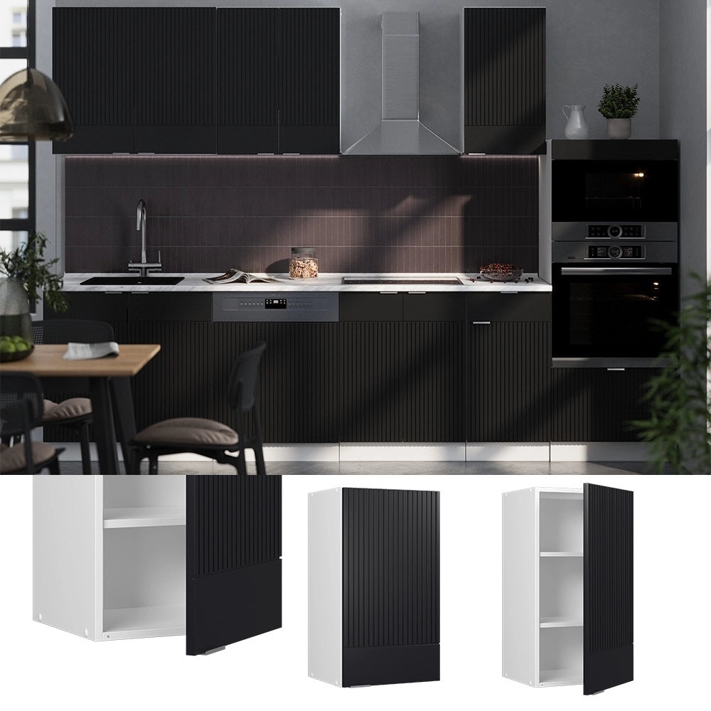 Pensile da cucina Fame-Line Nero rigato/Bianco 40 cm Vicco