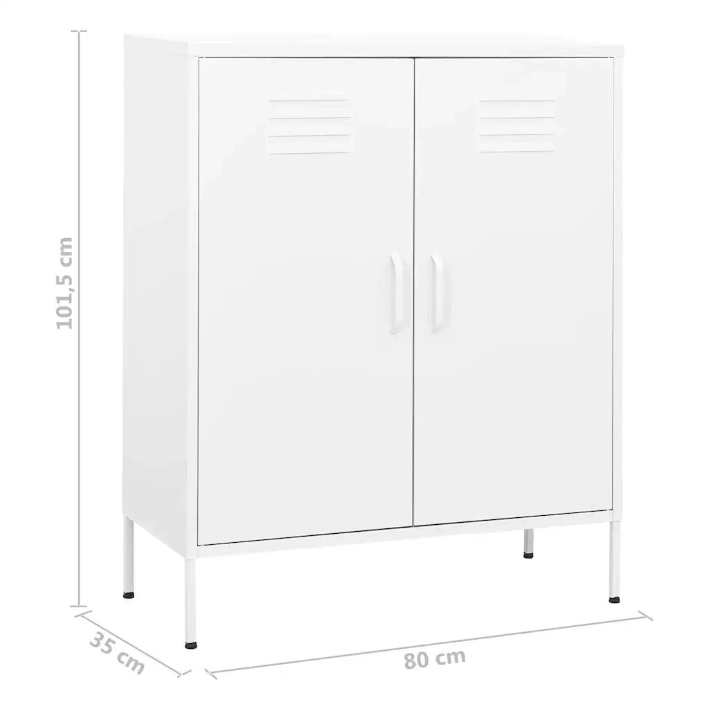 Armadietto Bianco 80x35x101,5 cm in Acciaio 336170