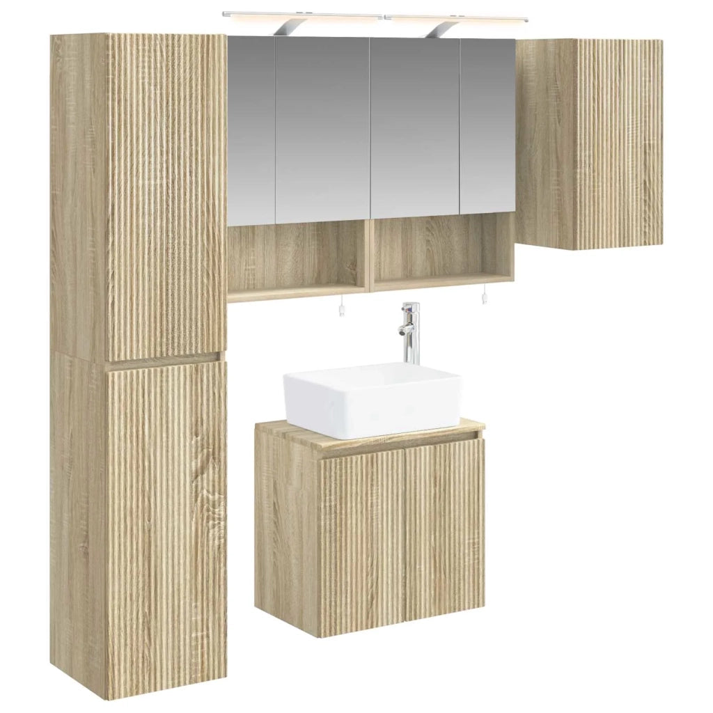 Set di Armadi da Bagno 5 pcs Rovere Sonoma 50 x 14,5 x 70 cm 3407321